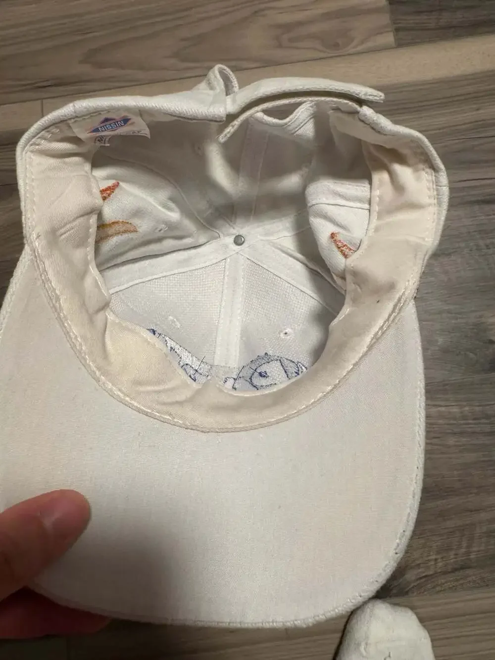 Vintage Park Ford Flames Embroidered White Hat Cap Strapback Nissin Cap